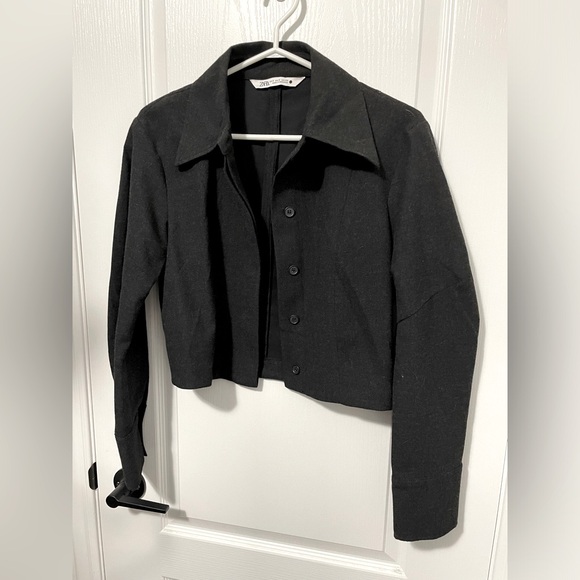 Zara Gray Wool Blazer with liner. Size Small - Picture 2 of 3